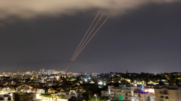 Sky over Israel as missiles fall