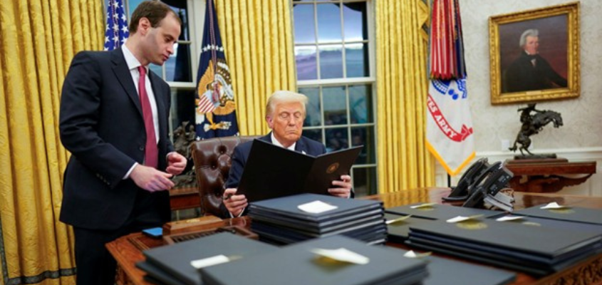 Donald Trump signing executive orders