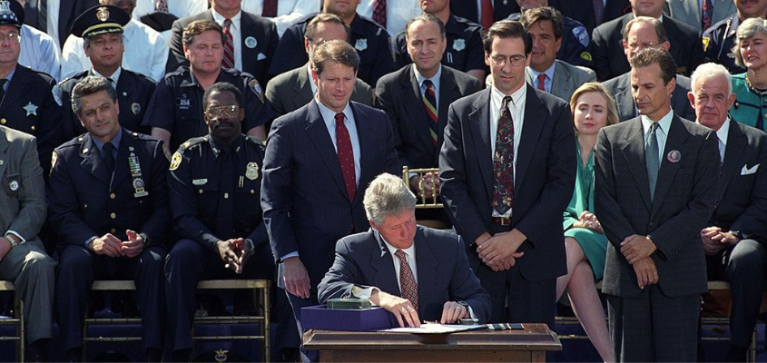 Bill Clinton signing the 1994 crime bill