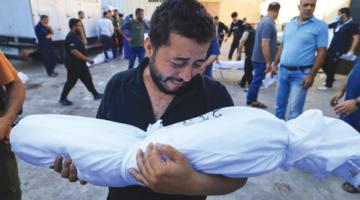 Child's funeral in Deir al-Balah, Gaza strip.