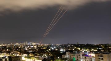 Sky over Israel as missiles fall